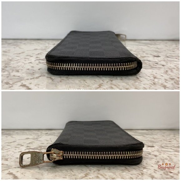 Authentic Louis Vuitton Damier Graphite Canvas Zip-Around Vertical Wallet CA4115 - Picture 5 of 12